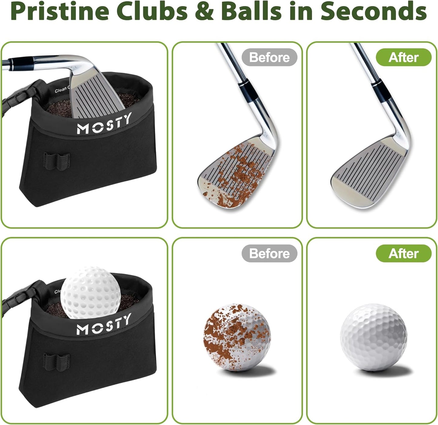 MOSTY Golf Club & Ball Cleaner Bag