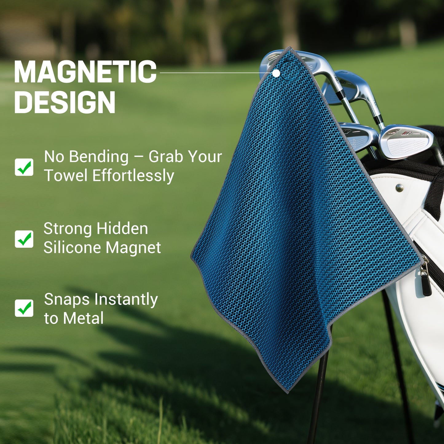 MOSTY Magnetic Golf Towel for Bags, Carts & Clubs 2 Pcs