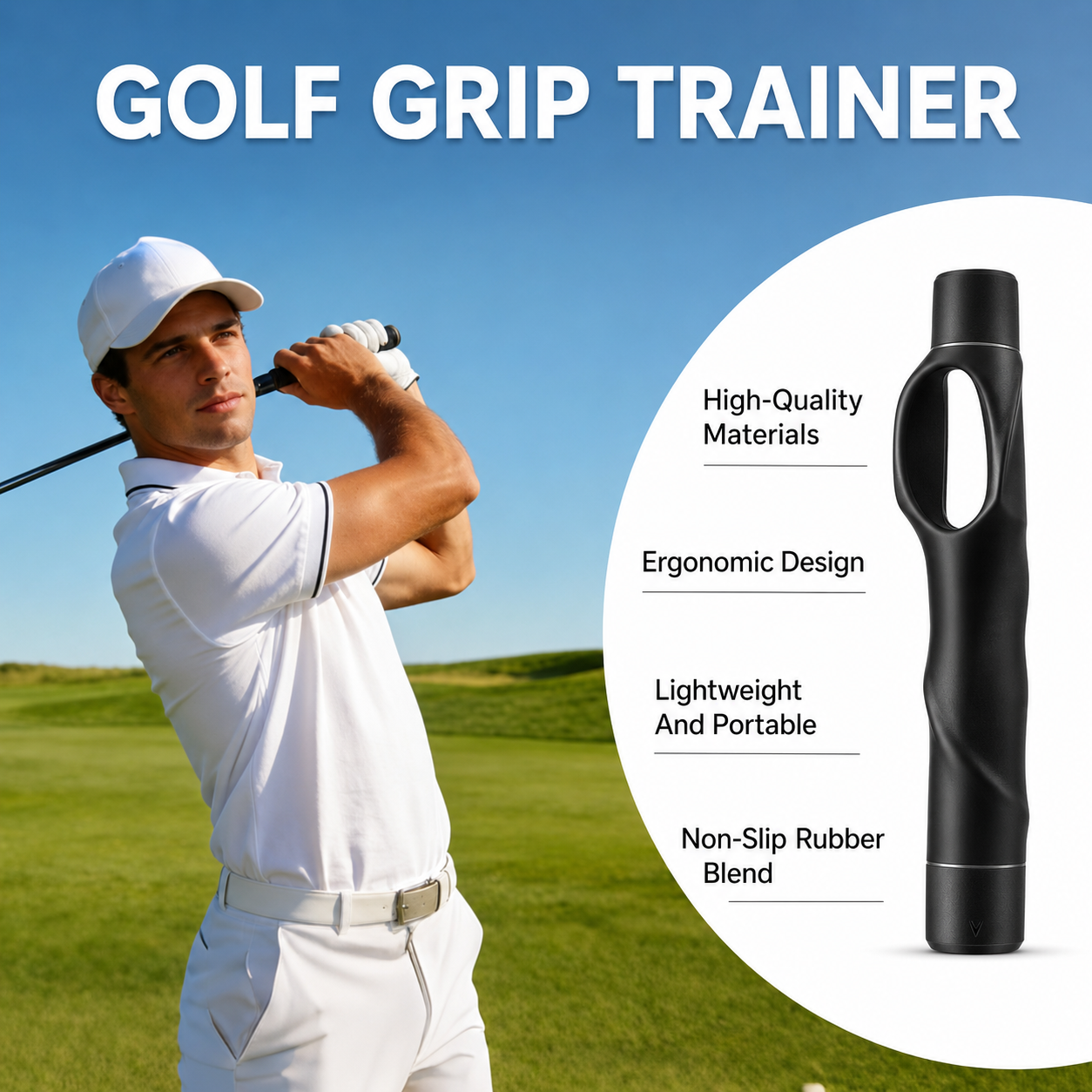 MOSTY Golf Grip Trainer | Improve Grip, Swing Consistency & Muscle Memory