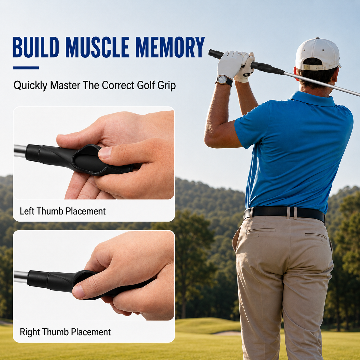 MOSTY Golf Grip Trainer | Improve Grip, Swing Consistency & Muscle Memory