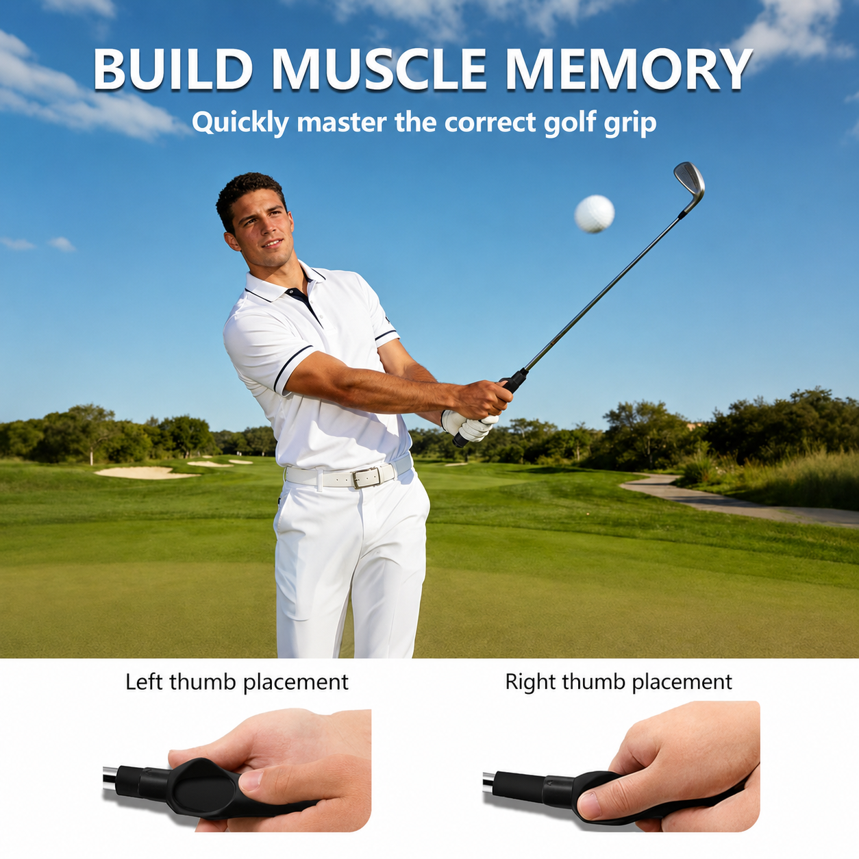 MOSTY Golf Grip Trainer | Improve Grip, Swing Consistency & Muscle Memory