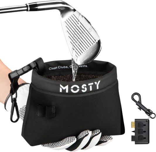 MOSTY Golf Club & Ball Cleaner Pouch | Bonus Groove Brush Included