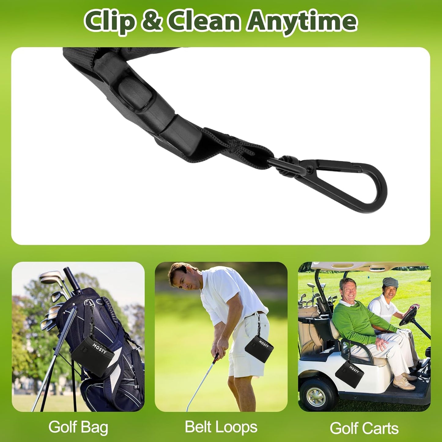 MOSTY Golf Club & Ball Cleaner Bag