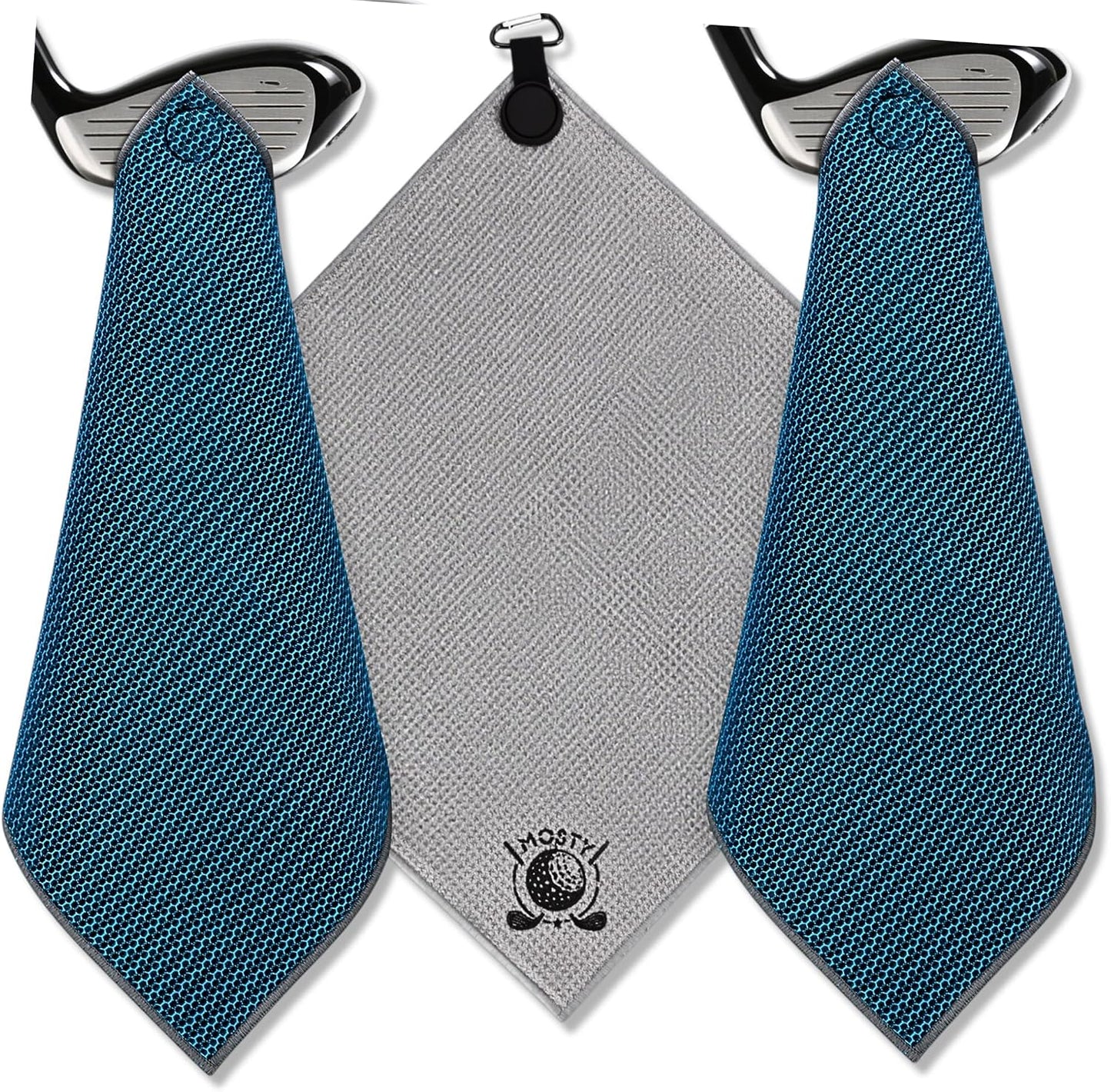 MOSTY Magnetic Golf Towel for Bags, Carts & Clubs 2 Pcs