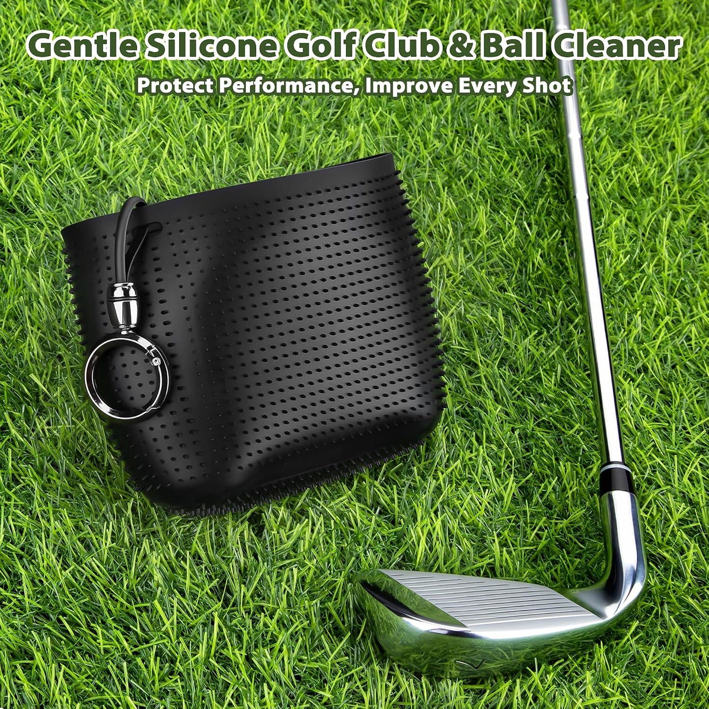 MOSTY Portable Golf Club and Ball Cleaner Bag - Scratch-Free Silicone Liner